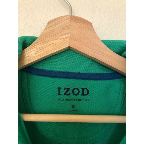 Izod the Advantage Polo Green Short Sleeve Collared Polo Men's Medium - Picture 3 of 4